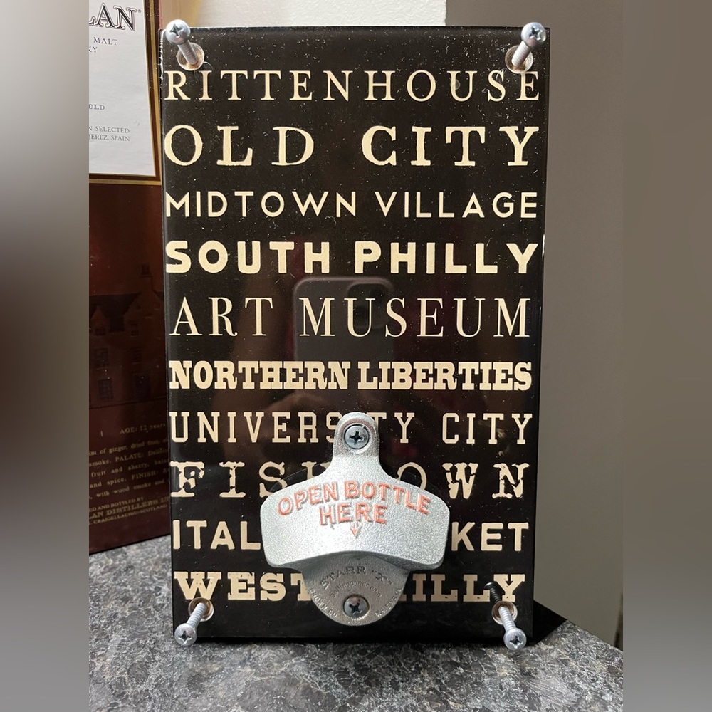 Sweet Art Attack Philadelphia themed bottle opener